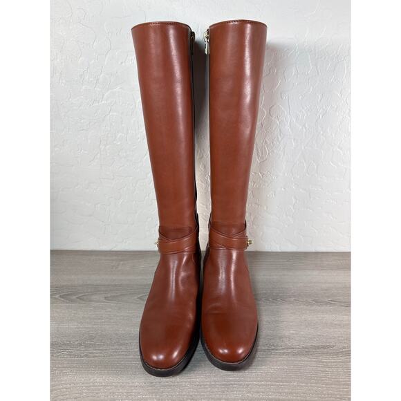 Coach Essex Women Brown Leather TALL Knee High HARNESS Fashion RIDING Boots 6.5B - Picture 5 of 8
